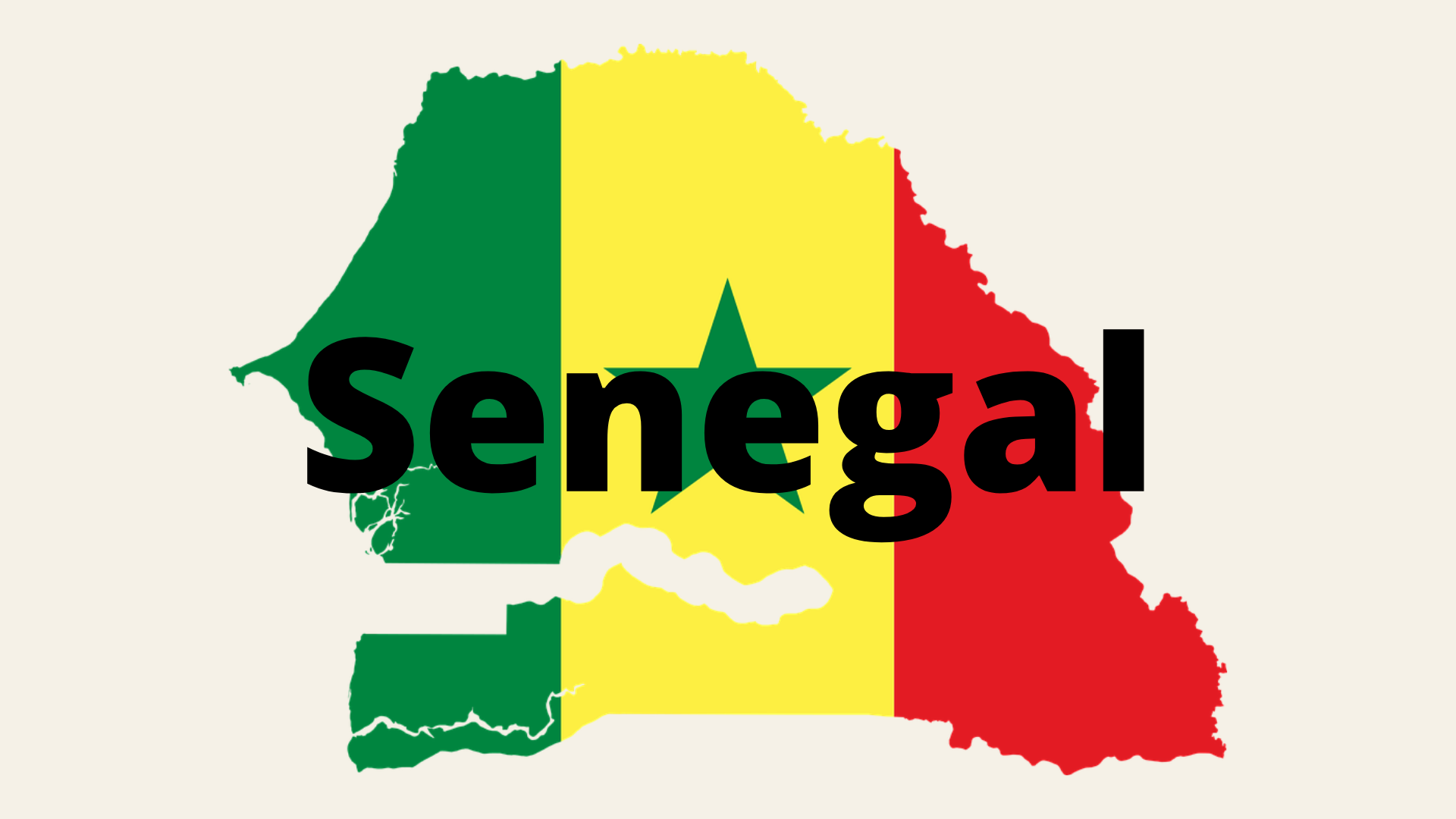 Senegal country outline with national flag
