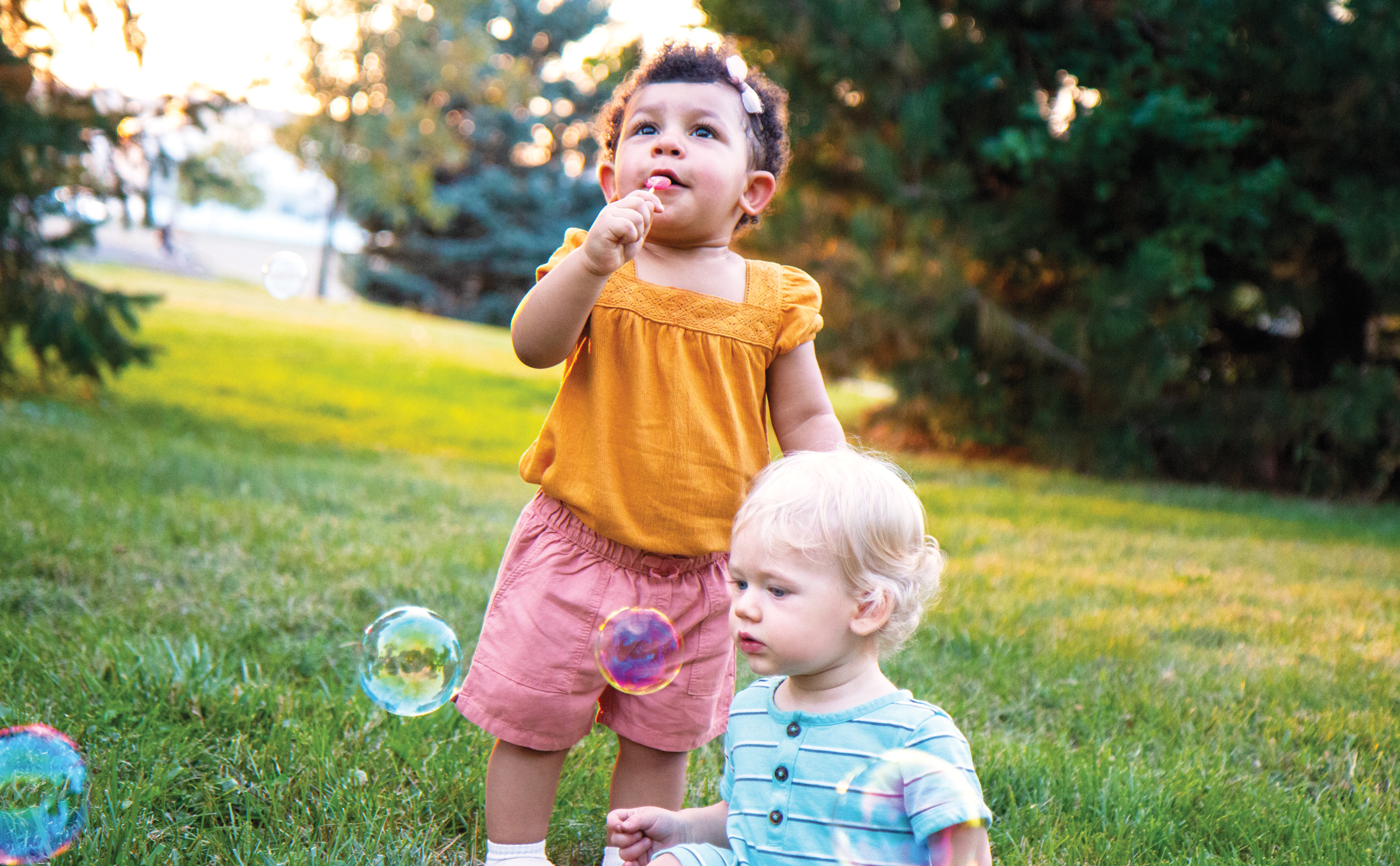 early childhood blowing bubbles