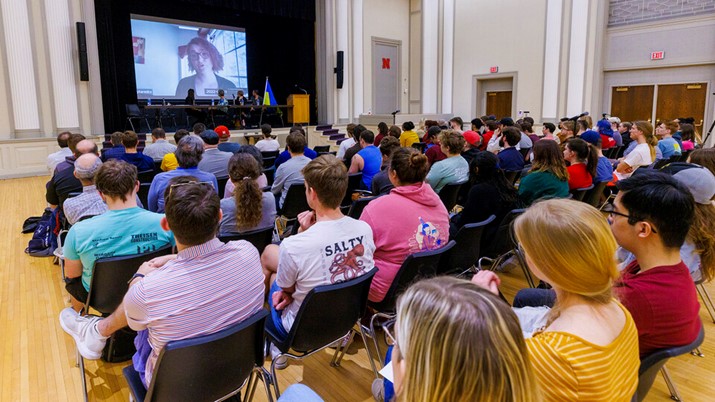   Students, faculty, staff and Lincoln community members discuss the attacks on Ukraine