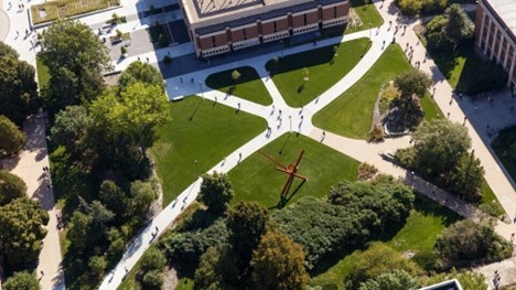 City campus drone view