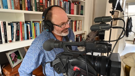 Nebraska’s James Le Sueur filming a segment for “The Art of Dissent,” a feature documentary that will premiere online at two upcoming film festivals.