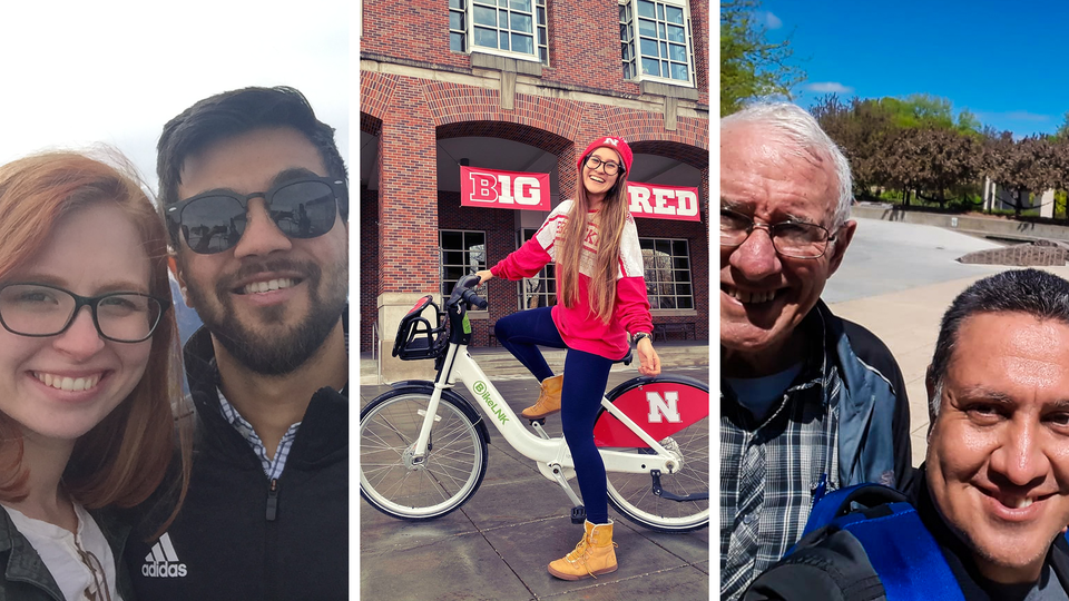 Three global Huskers – Raghav Kidambi (India), Natália Ribiero (Brazil) and Carlos Martinez (El Salvador) – shared special messages as part of the 2020 Global Alumni Virtual Homecoming.