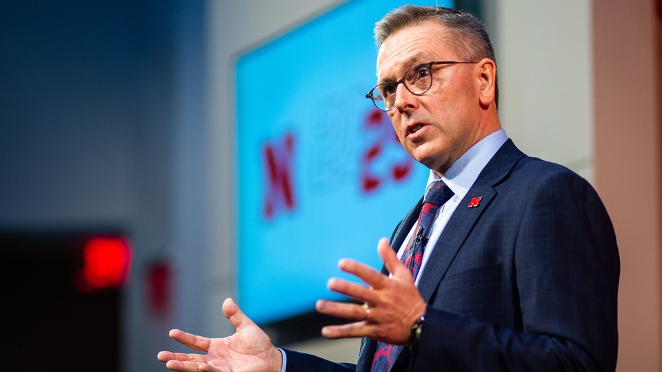 Chancellor Ronnie Green delivered the 2020 State of Our University address at Nebraska Innovation Campus on Feb. 14.