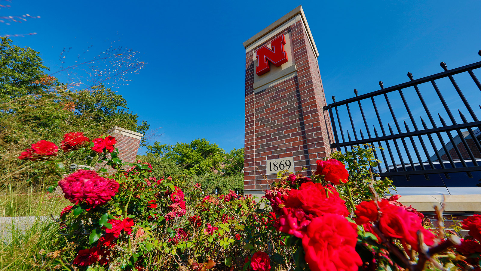 University of Nebraska pillar at entry way