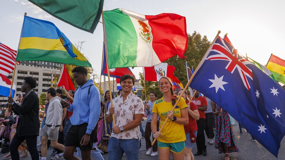 group of International students