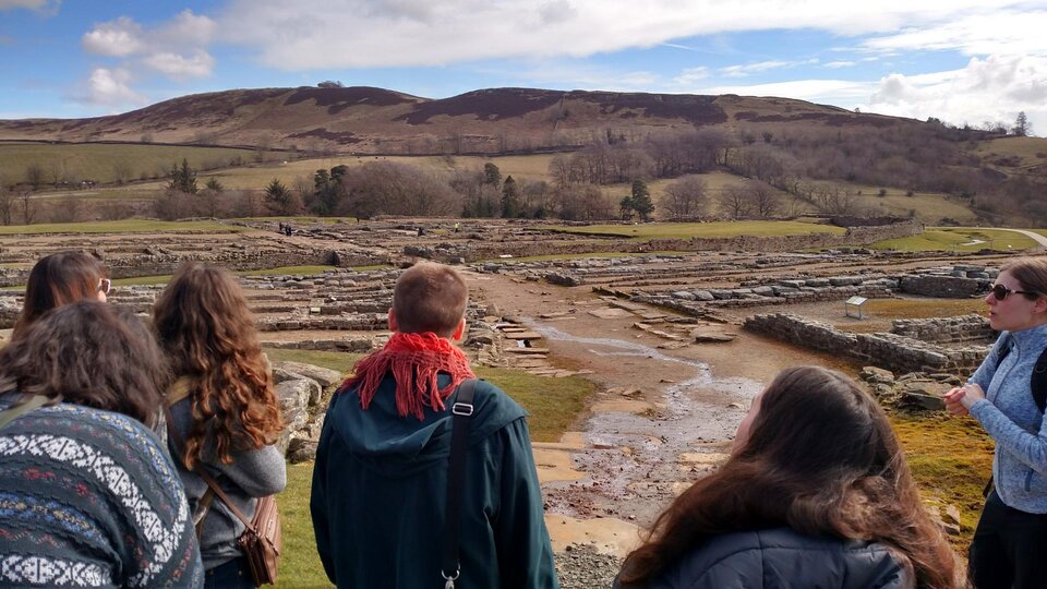 Students in Neihues Scotland looking at landscape