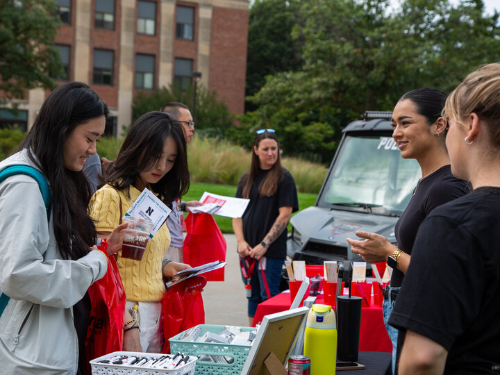 UNL students attedning an outdoor campus event 