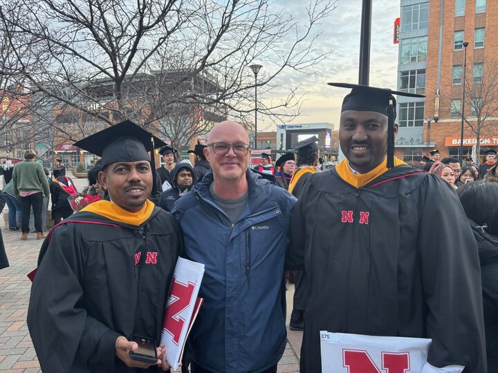 Photo of former IEP students at UNL graduate ceremony