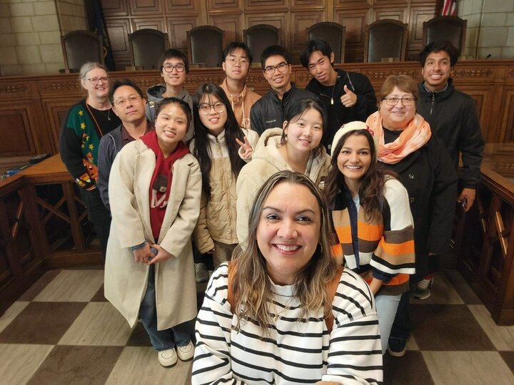 Photo of IEP studenst fall 24 trip to Nebraska Capitol