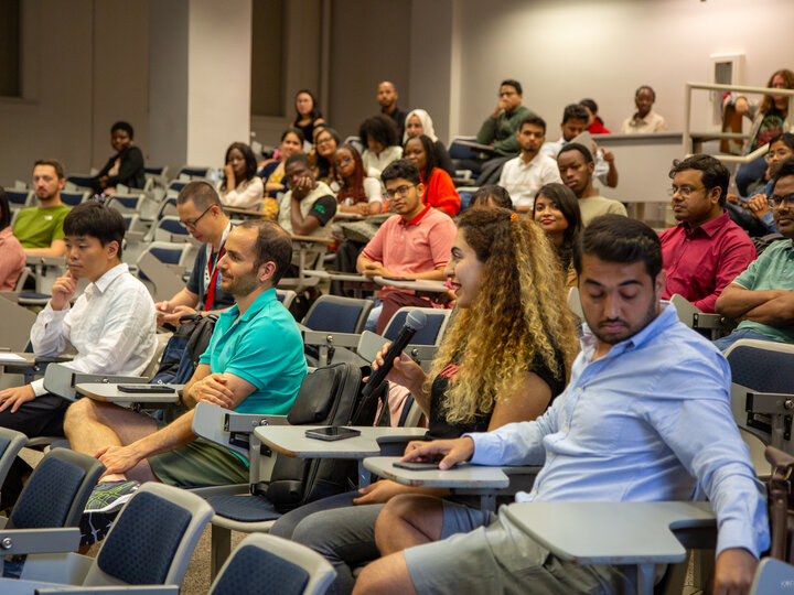 Group of international students attending a workshop